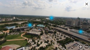 Interactive Panorama: An interactive panorama feature from the Israel Asper Tower of Hope and the Indigenous Perspectives terrace includes “hot spots” of information about nearby Winnipeg landmarks. This function is available through the camera on your mobile device to relay real-time augmented reality as well as a panoramic view.