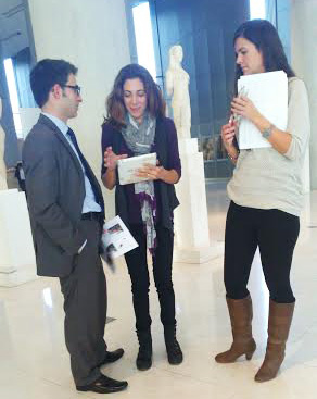 Figure 5. Participants from various disciplines conceptualize stories in groups of three at the Acropolis Museum.